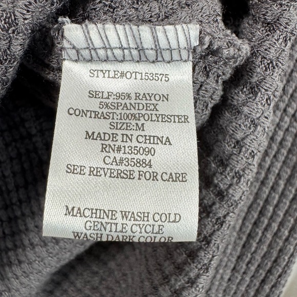 Others Fallen Top Womens Medium Shirt Hooded Textured Asymmetrical Hem Gray - Picture 5 of 10